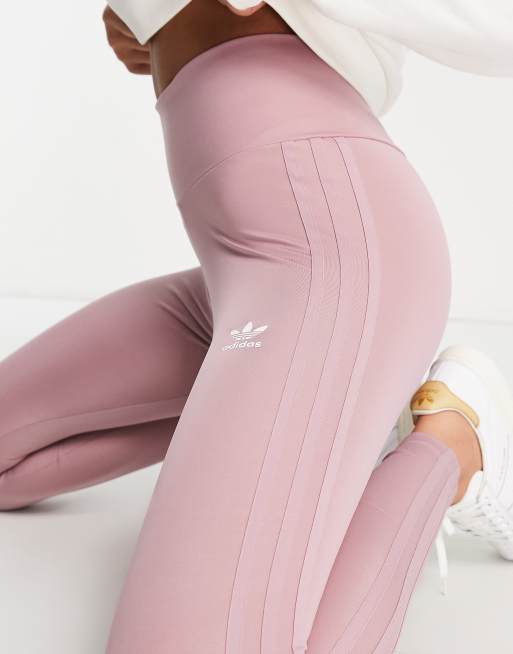 adidas Originals Three Stripe Leggings In Pink