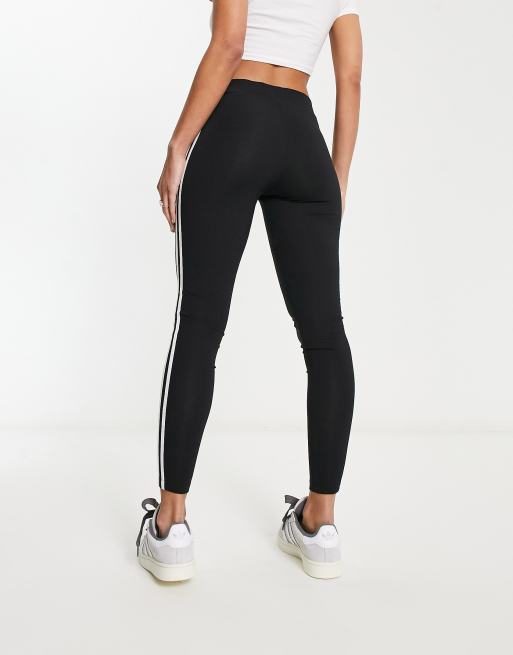 adidas Originals 3 stripe leggings in black