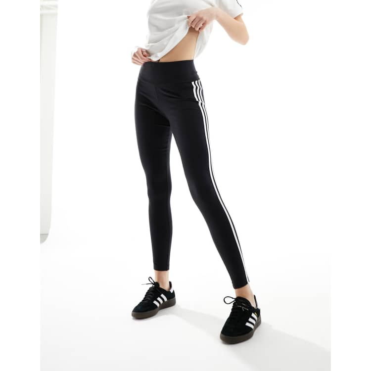 adidas Originals 3 stripe leggings in black | ASOS