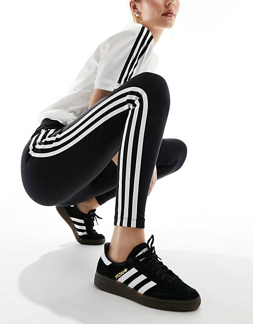 adidas Originals 3 stripe leggings in black | ASOS