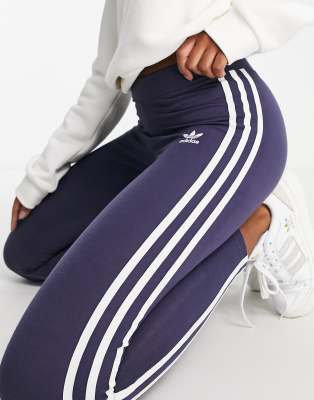 adidas 3 stripe leggings navy