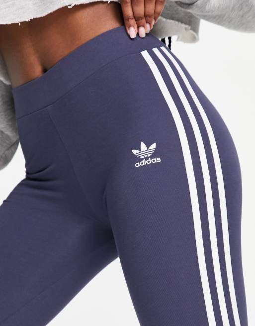 adidas Originals 3 stripe leggings in navy