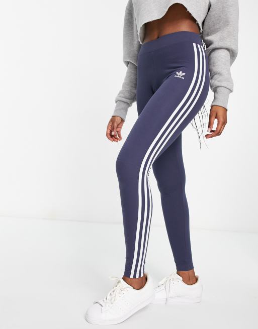 Adidas originals 3 2024 stripe leggings navy