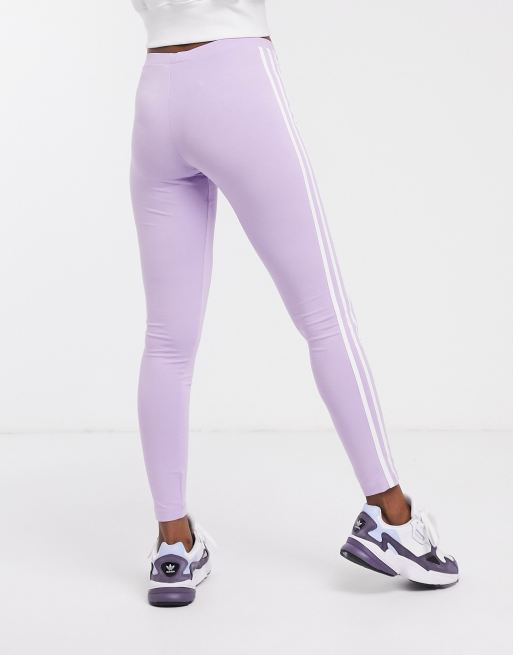 adidas Originals Womens 3 Stripes Leggings - Purple