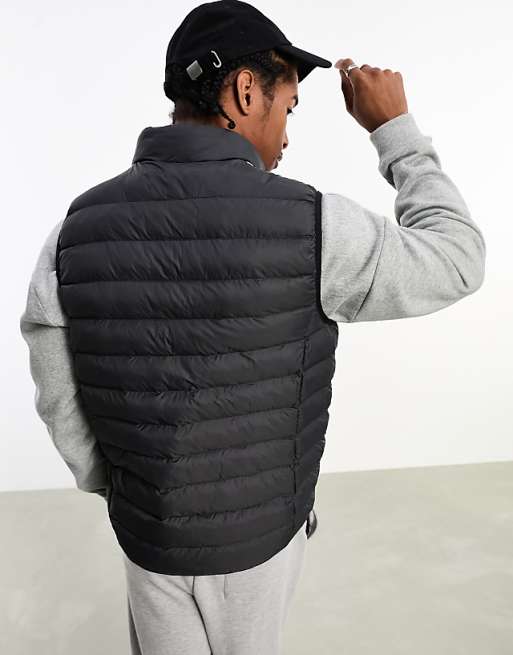 adidas Originals 3 Stripe padded vest in black | ASOS adidas Originals 3 Stripe padded vest in black | ASOS