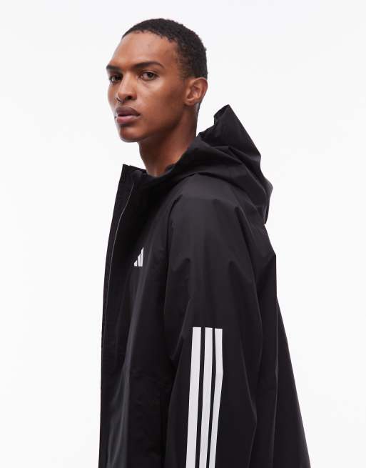 adidas Originals 3 Stripe rain jacket in black, 5 of 5