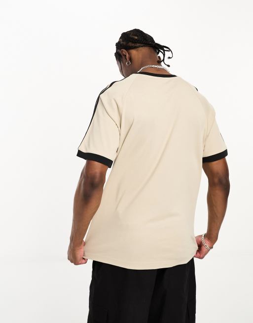 adidas Originals 3 Stripe t-shirt in beige | ASOS