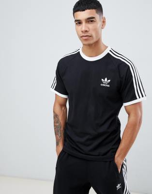 adidas originals california 3 stripe t shirt black