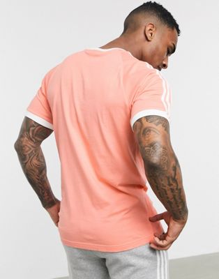 adidas originals retro 3 stripe t shirt light pink
