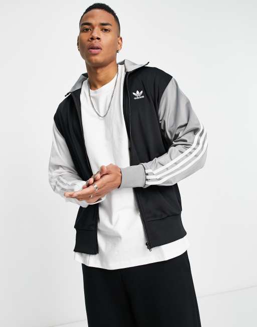 Adidas black jacket with white clearance stripes