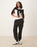 [adidas Originals] adidas Originals 3 stripe trackies in black XS Black/ white