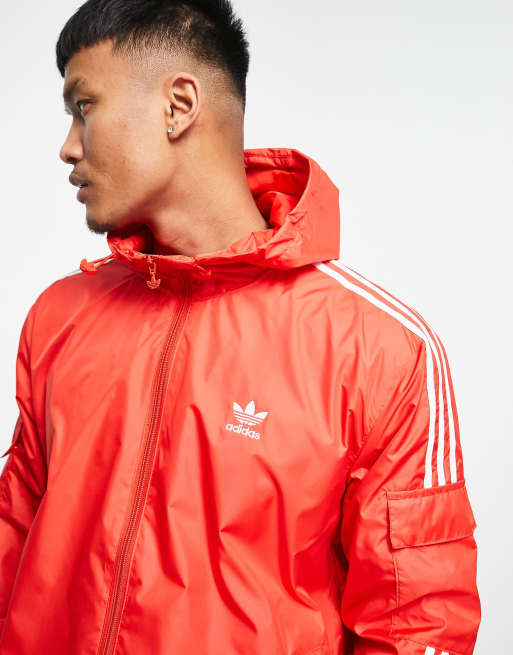 Red adidas windbreaker store jacket