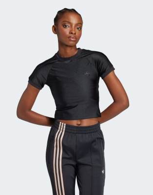 adidas Originals 3-stripes cali tee in black