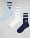 [adidas Originals] adidas Originals 3 stripes crew socks in multi 40-42 MULTI