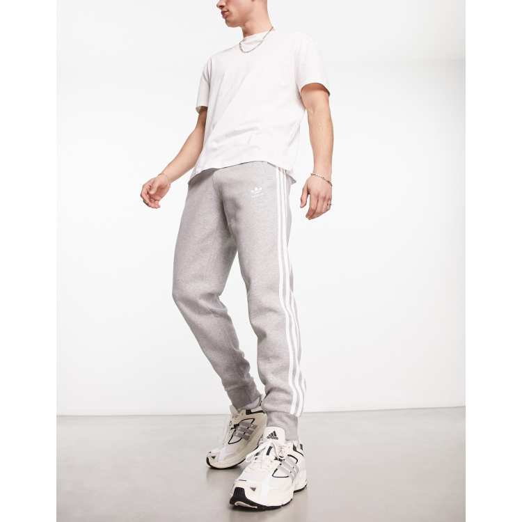 adidas Originals 3 stripes jogger in pale grey