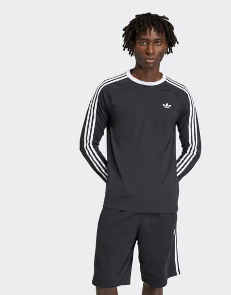 adidas Originals 3-stripes longsleeve tee in black - view 1