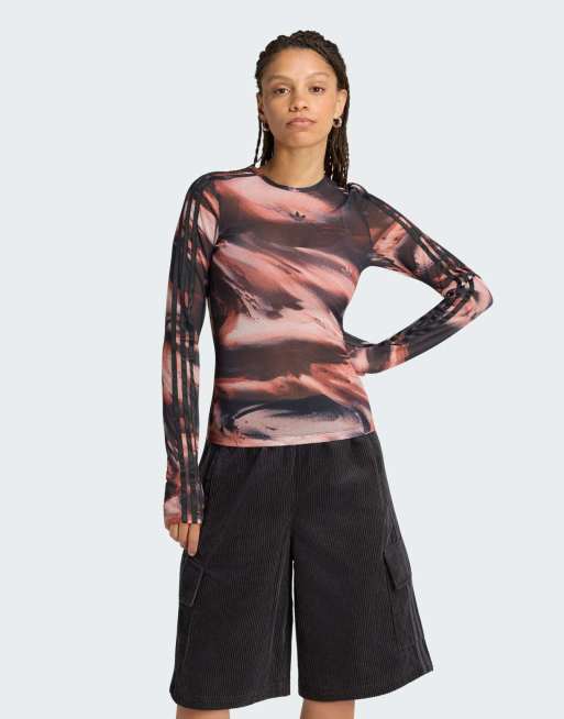 adidas Originals 3-Stripes marbled mesh top, 3 of 4