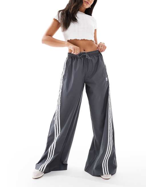 adidas Originals 3-Stripes oversized track pants in grey