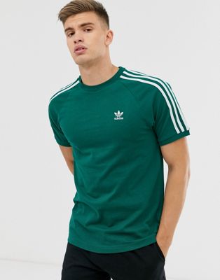 adidas Originals 3-Stripes T-shirt in green | ASOS