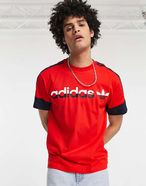 mens red adidas originals t shirt