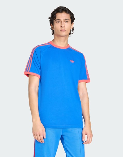 adidas Originals 3-stripes tee in blue - view 1