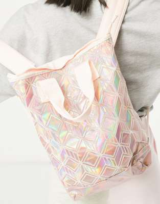 Adidas originals pink outlet geometric rolltop backpack