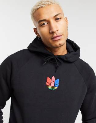 adidas Originals 3D trefoil hoodie in black ASOS