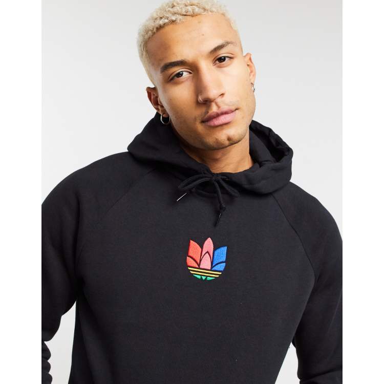 adidas Originals 3D trefoil hoodie in black