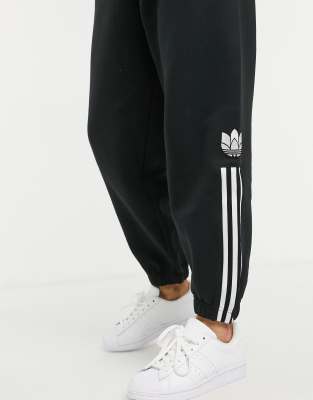 adidas originals 3d trefoil logo cuffed joggers