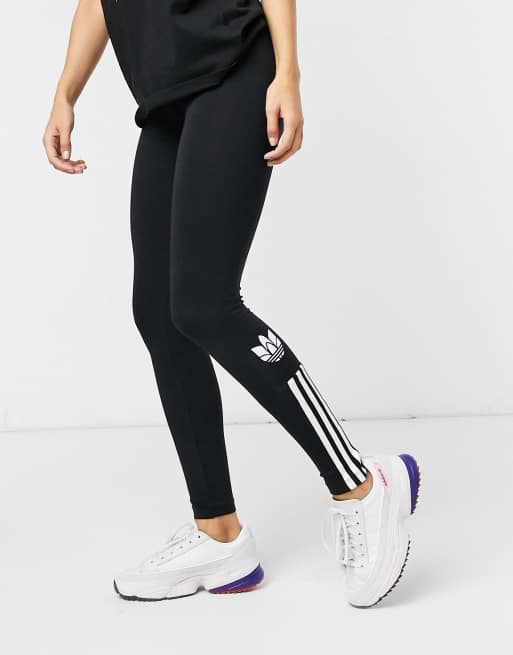 adidas Originals 3D trefoil logo leggings in black