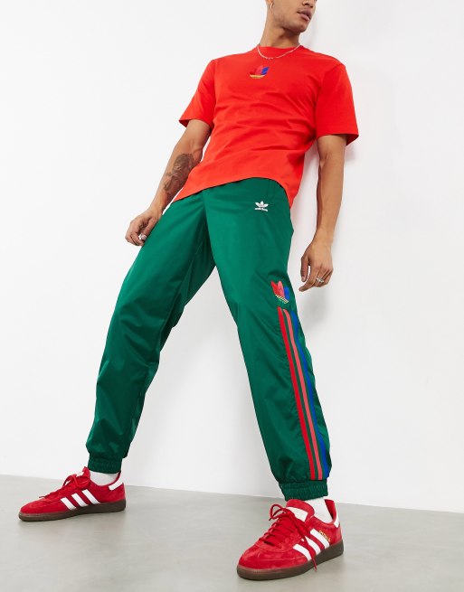 adidas Originals 3D trefoil stripe trackpant in green