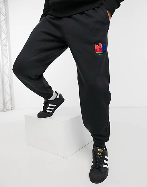 adidas Originals 3D trefoil sweatpants in black