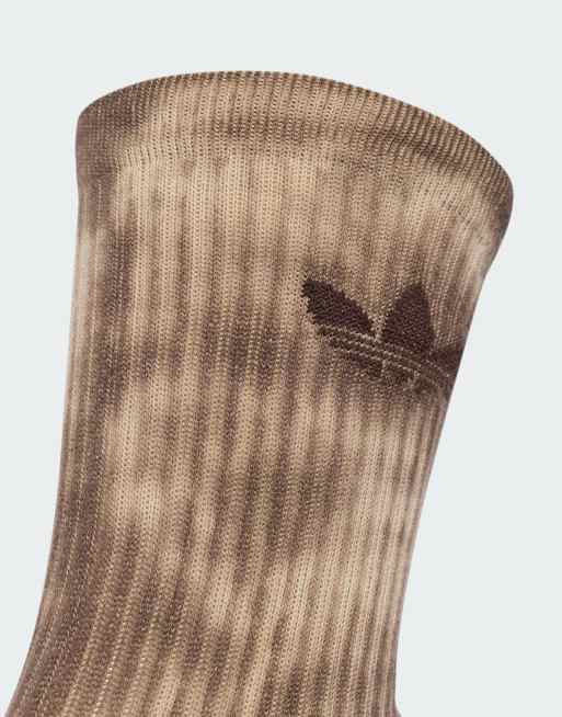 adidas Originals – 3er-Paar Crew-Socken mit Batikmuster in Wollweiß / Wonder-Beige, 3 von 3