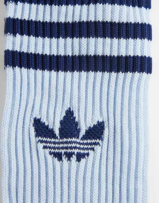 adidas Originals 3er-Pack Crew-Socken mit drei Streifen in Blau und Marineblau, 3 von 3