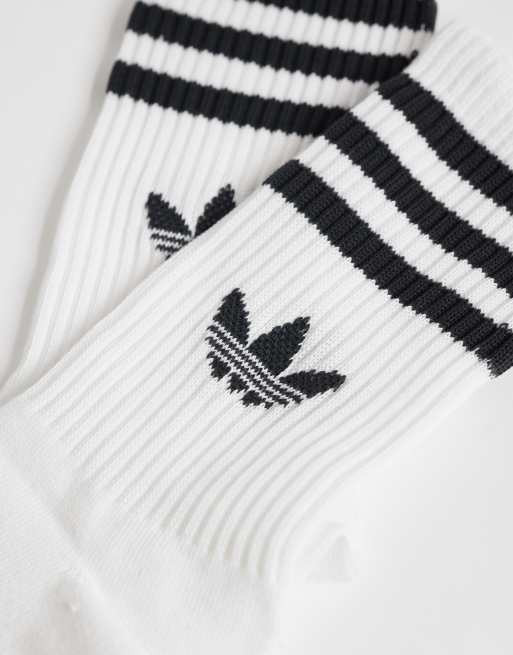 adidas Originals 3er-Pack Crew-Socken mit drei Streifen in Schwarz, Weiß und Pink, 3 von 3