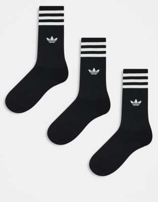 adidas Originals - 3er-Pack einfarbige Socken in Schwarz