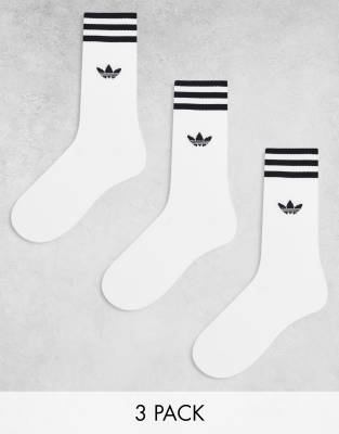 adidas Originals - 3er-Pack einfarbige Socken in Weiß