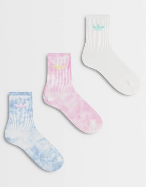 adidas Originals 3er-Pack Socken mit Rundhalsausschnitt in Braun im Tie-Dye-Look - view 1
