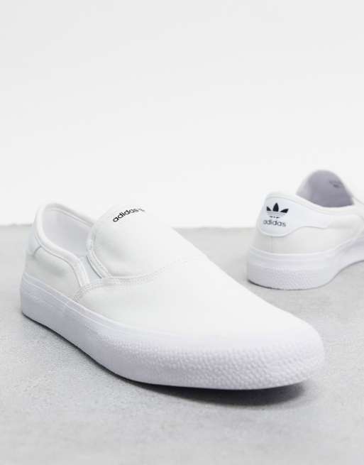 Adidas white slip store on shoes