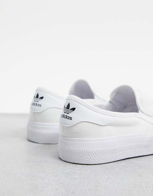 Adidas slip on white men best sale