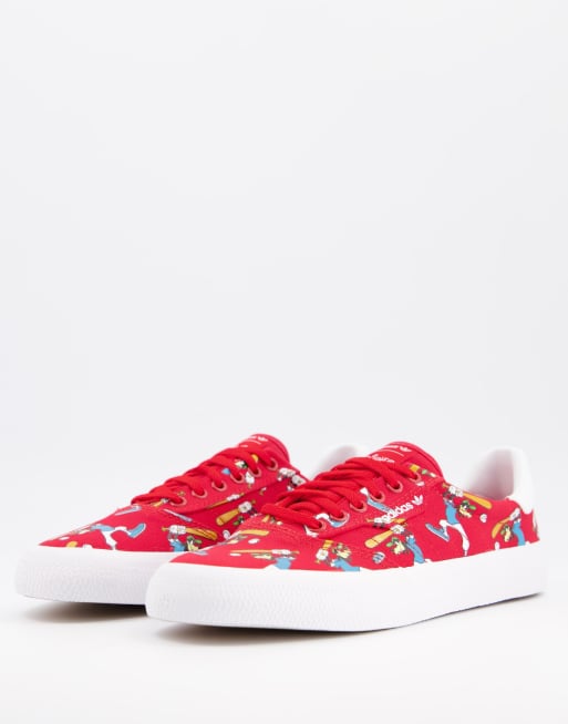 adidas Originals 3MC x Disney sport trainers in red ASOS