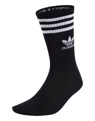 adidas Originals - 6 Paar Crew-Socken in Schwarz mit den 3 Streifen