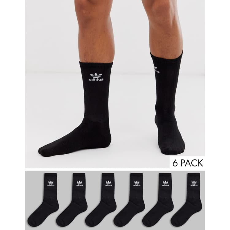 adidas Originals 6 pack crew socks in black | ASOS