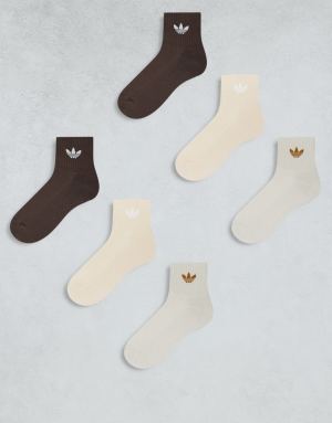 adidas Originals 6 pack mid ankle socks in multi