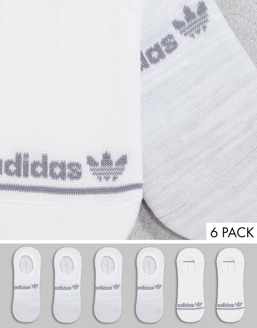 Adidas Originals 6-pack no-show socks in white gradient