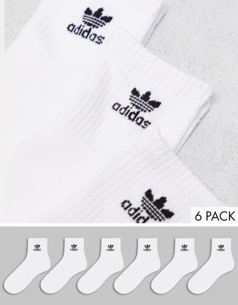 adidas Originals 6-pack quarter socks in white - view 1