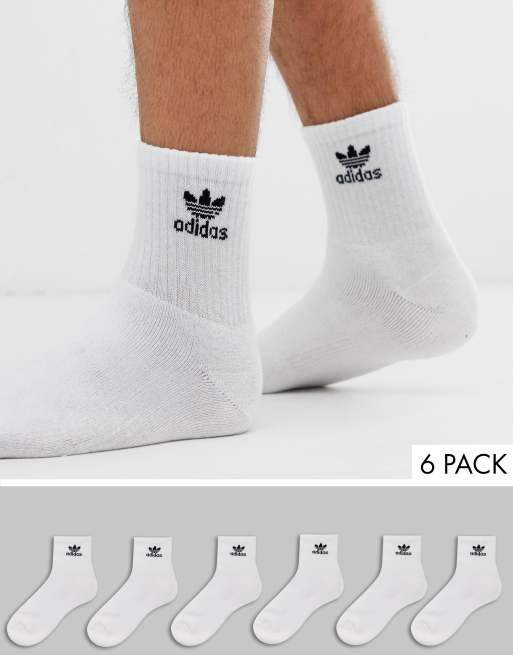 adidas Originals MID ANKLE 6 pack - Chaussettes - white/medium grey  heather/black/gris 