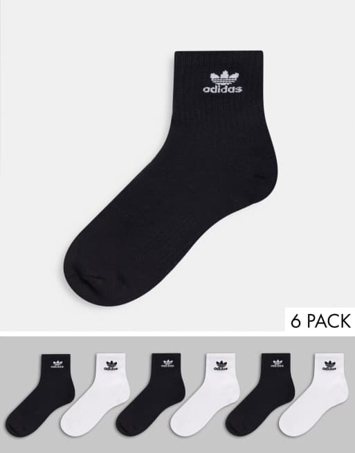 adidas Originals MID ANKLE 6 pack - Chaussettes - white/medium grey  heather/black/gris 