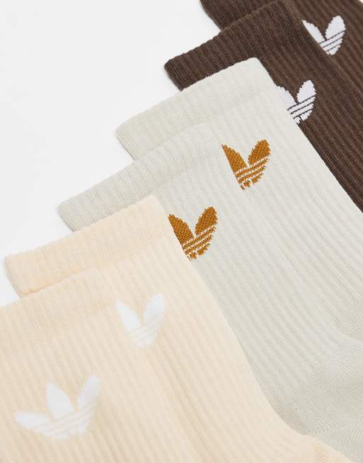 adidas Originals 6 pack socks in brown, 3 of 3