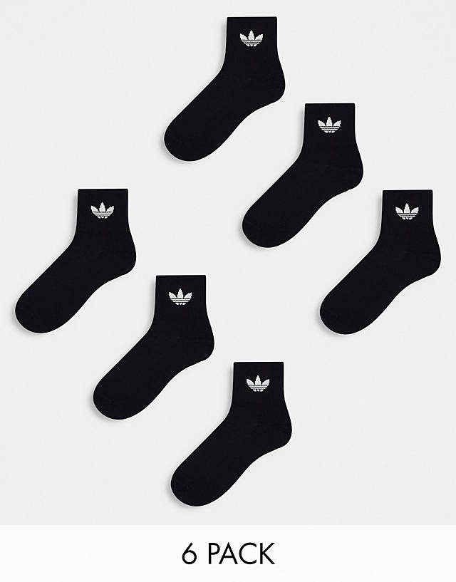 adidas Originals - 6 pack trefoil ankle socks in black